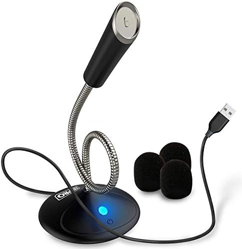 Zekpro USB Computer Podcast Microphone for Desktop & Laptop with Mute Button - Streaming/Gaming Plug and Play Recording, Mute Button Mic with LED Compatible with Zoom Skype YouTube Windows PC/MAC