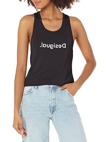 Desigual T- Shirt sans Manches, Noir, M Femme