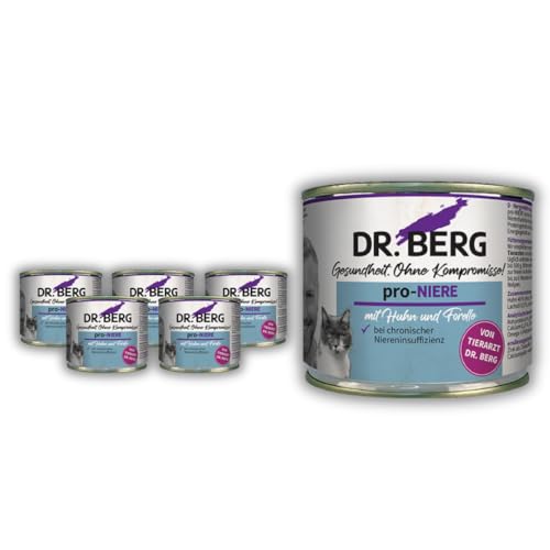 Dr. Berg pro-NIERE Nassfutter für Katzen: Diätfutter bei Nierenproblemen & Niereninsuffizienz (6 x 200g)