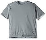 UltraClubs Women's Big Boys' Cool & Dry Sport Performance Interlock Tee, Gray, X-Large