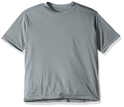 UltraClubs Women's Big Boys' Cool & Dry Sport Performance Interlock Tee, Gray, X-Large
