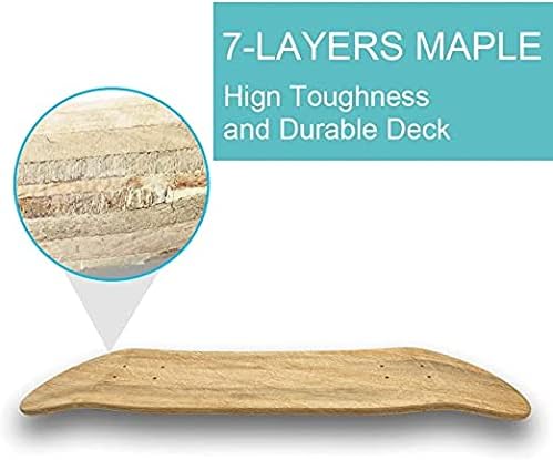 Miniatura 5 de Tabla de skate en blanco de 8.0 pulgadas, tabla de arce para patinar (31)