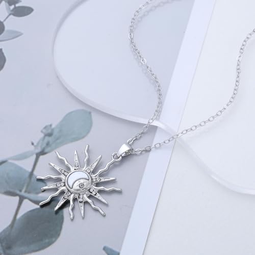 Boho Sunburst Pendant Necklace Gold Crystal Sun Necklace Moon Sun Chain Necklaces Cz Spike Sun Choker Necklaces Jewelry for Women3