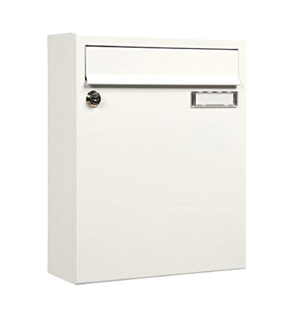 ME-FA MEFA 133110 Sonate 133 Boîte aux lettres Blanc (boîte aux lettres + plaque nominative en acier revêtu 33 x 26 x 100 cm)