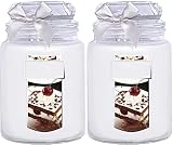 Decorlife 2-Pack Large French Vanilla Scented Candle Jars with 2 Wicks, 22 oz Each, Long-Lasting for
