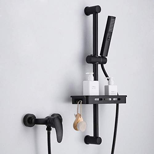 Bathroom Bathtub Shower Faucet Set Hot and Cold Water Black Brass Wall Mounted Mixer Shower Set Taps Shower Crane Torneiras(Style 5)