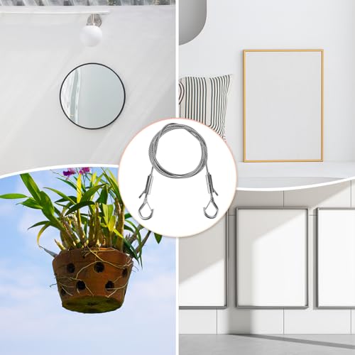 Image of M METERXITY 1-Pack Adjustable Picture Hanging Wire Kit, 2mx4mm Mirror Hanging Wire, Holds Up to 882lbs(400kg) 6.6FT Picture Frame Wire for Billboards /Basket /Flowerpot