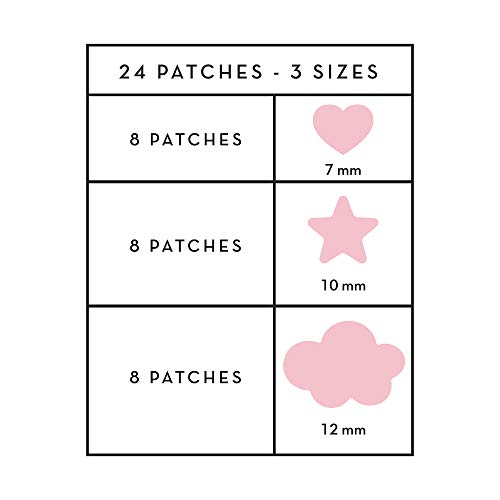 The Crème Shop Cotton Candy Skin Hydrocolloid Acne Patches - Pimple Treatment with Salicylic Acid & Witch Hazel - 3 Sizes, 72 Patches