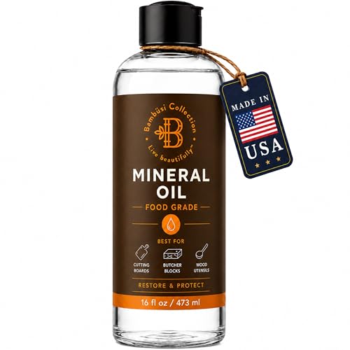 Mineral Oil for Wood Cutting Board - 16oz Food Grade Cutting Board Oil + Butcher Block Conditioner, Food Safe Wood Oil for Bamboo, Teak, Countertops, Wooden Utensils, Knives, Meat Grinder + Soapstone