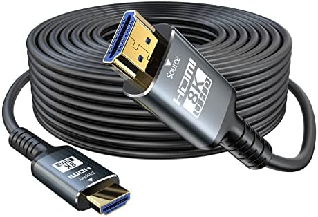 8K HDMI Cable 2.1 75 FT, 48Gbps Fiber HDMI 2.1 Cable in-Wall CL3 Rated Support 8K@60HZ/4K@120Hz,eARC Dynamic HDR,HDCP 2.2/2.3,3D,VRR Compatible for PS5/PS4/X-Box/Roku TV/RTX3080/3090