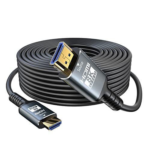 Eareyesail 8K HDMI Cable 2.1 150 FT, 48Gbps Fiber HDMI 2.1 Cable in-Wall CL3 Rated Support 8K@60Hz/4K@120Hz, eARC Dynamic HDR, HDCP 2.2/2.3, 3D, VRR Compatible for PS5/PS4/X-Box/Roku TV/RTX3080/3090 by Eareyesail - Used condition - US$29.14
