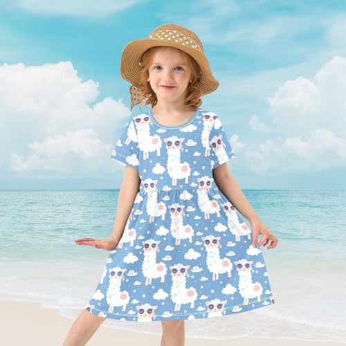 Girls Dress Short Sleeve Summer Dresses Casual Swing Sundress for 2-8 Years4