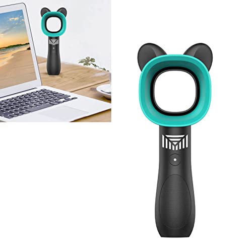 LUCKDANO Ventilador Portátil sin Hojas Ventilador de Mano Mini sin Aspas 3 Velocidades Ajustable Seguro para Niños con Carga Rápida Batería de Larga Duración Material ABS (BLACK)