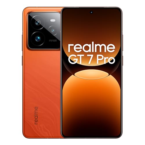 realme GT 7Pro 5G Smartphone 12+512GB, Naranja Marte, Pantalla de 6.78 Pulgadas, Refresco de 120Hz, Carga Rápida 120W, Batería de 6500mAh, Cámara de 108MP, Qualcomm Snapdragon 8 Gen 3, IP69