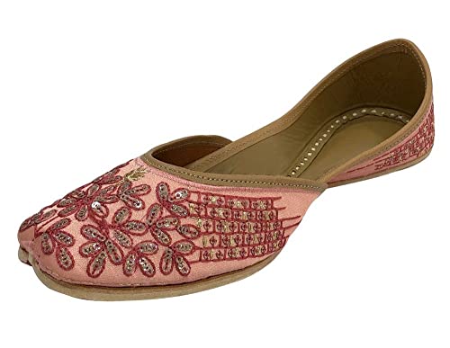Women's Punjabi Jutti Handmade Ethnic Shoes Traditional Stylish Mojari Khussa Jooti Pink