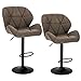 Produktbild WOLTU® Barhocker BH287dbr-2 2er Set Barstuhl Tresenhocker Bistrohocker Designer Hocker mit Rückenlehne, höhenverstellbar, drehbar, Kunstleder Stahl, Dunkelbraun