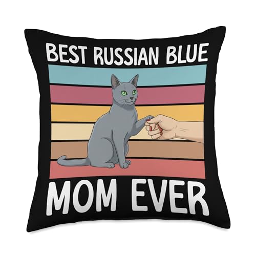 Best Russian Blue Cat Mom Ever Russian Blue Cat Owner Throw Pillow