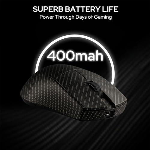 Image of Redragon M916 Plus Carbon Fiber Tri-Mode Gaming Mouse, 49G Ultra-Light 45K DPI Mouse w /Ergonomic Natural Grip Build, Full Programmable Buttons, Software Supports DIY Keybinds & DPI