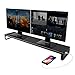 Price comparison product image VAYDEER Dual Monitor Riser Stand with 4 USB 3.0 Hub Ports, Aluminum Strong&Sturdy for Laptop Computer Screen, TV, PC, Printer, Multi Media Speaker-Multifunctional Desktop Organizer(Aluminum)