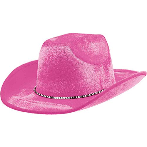 Pink Velour Cowboy Hat, Party Accessory