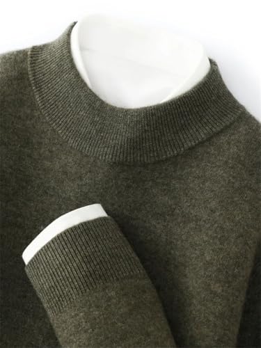 Men's 100 Percent Cashmere Sweater Thick Mock Neck Pullover Cashmere Smart Casual Soft Warm Clothing2