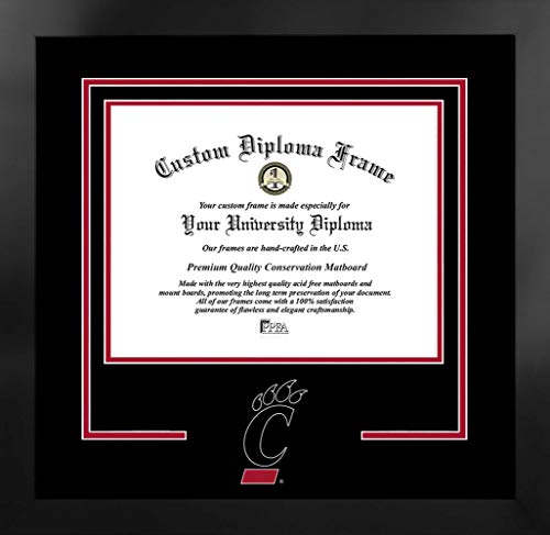 Campus Images NCAA Cincinnati Bearcats Unisex Spirit Diploma Manhattan Black Frame with Bonus Lithograph, Black, One Size