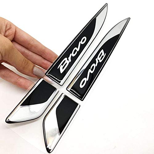 Par De Aplique Lateral Fiat Bravo 2011/2016 Emblema Resinado