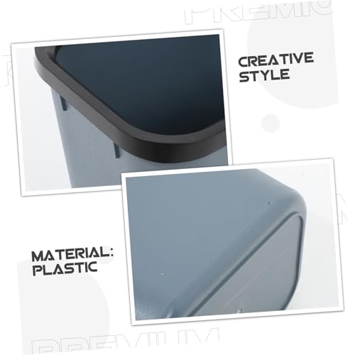 Caneca de basura rectangular de plástico resistente miniatura 3