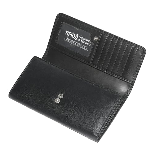 CLUTCH WALLET WITH CHECKBOOK & GUSSET BLACK4