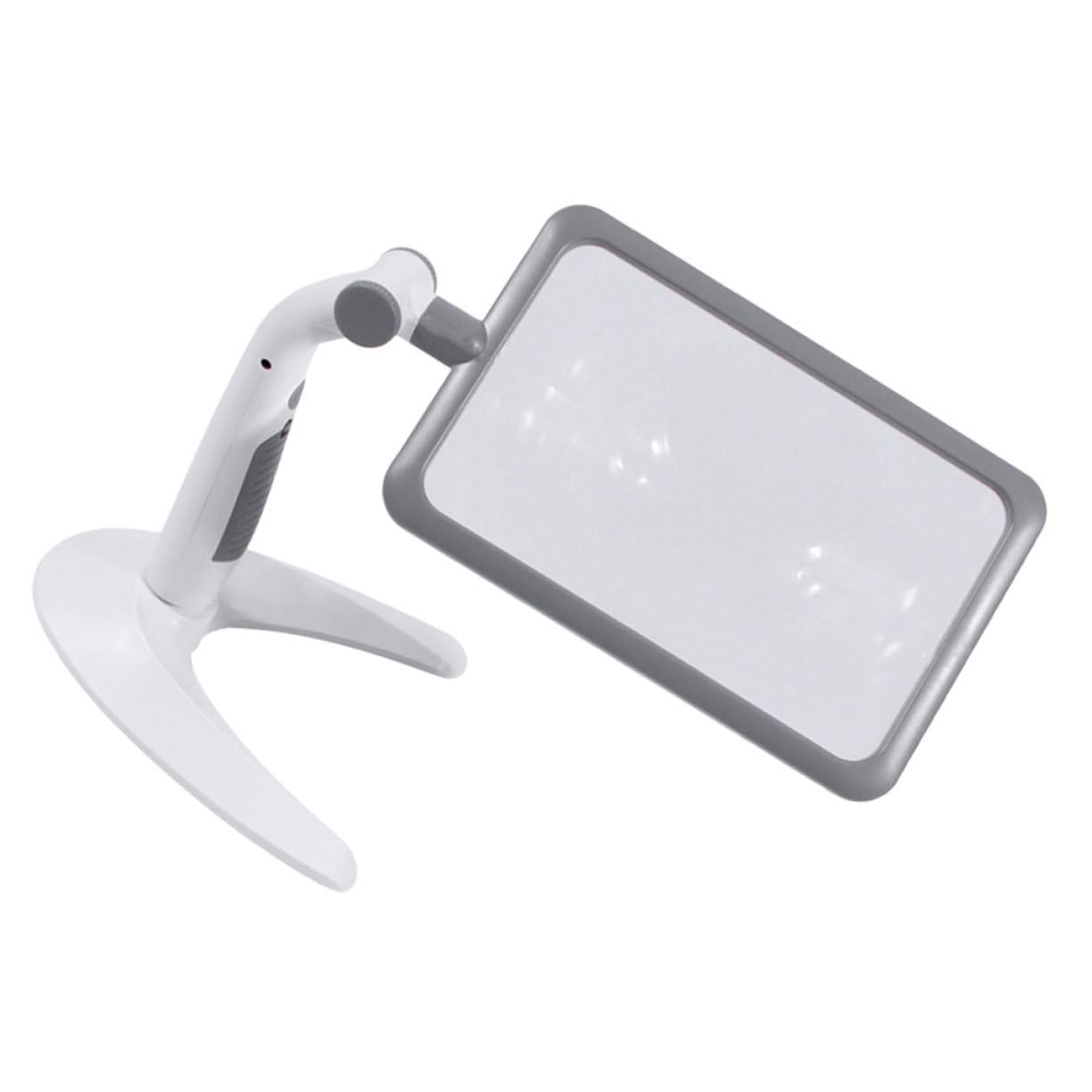 Lupa LED de Mano y Sobremesa 2, 5X Abs Acrílico para Lectura | 48 Luces, Luz Cálida y Fría Regulable, Funciona 3 Pilas Aaa No Incluidas, para Dibujo y Manualidades