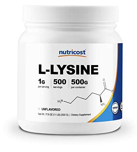 Nutricost L-Lysine Powder 500 Grams - Pure L-Lysine, Non-GMO, Gluten Free