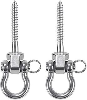 Besthouse Set of 2 Permanent Antirust Stainless Steel 304 Screw Bracket Heavy Duty Swing Hanger 800KG Capacity, Indoor Outdoor Playground Yoga Hammock Chair Sandbag Punching Bag, Hardware Swing Sets