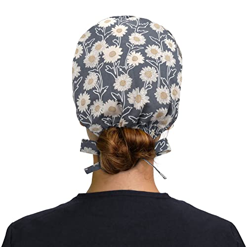 Image of ABAMERICA Working Caps with Button and Sweatband, Adjustable Working Hats for Women Men, One Size(Tie Back or Toggle)