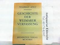 Geschichte der Weimarer Verfassung B002KSNJ6M Book Cover