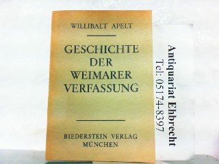 Hardcover Geschichte der Weimarer Verfassung [German] Book