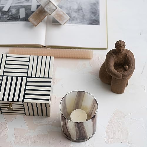 Bloomingville AH3123 Sitting Woman Figurine Stoneware Sculpture With Reactive Glaze, Matte Terra-Cotta Accent Decor, Terracotta thumb #7