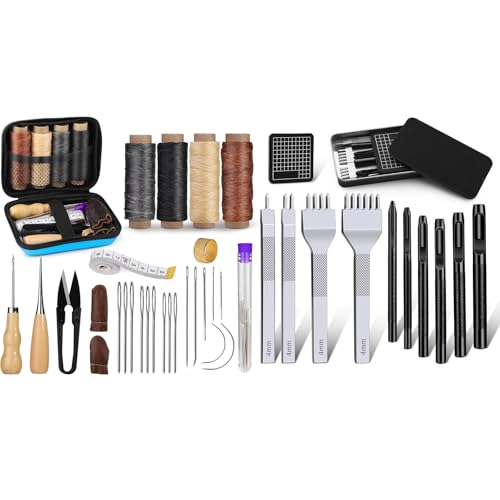 Leather Stitching Kit, Leather Sewing Kit with Leather Hole Punch