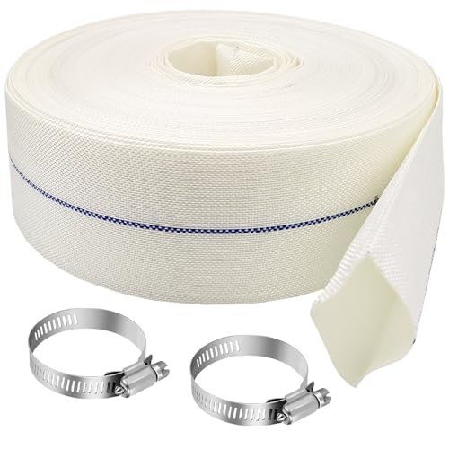 Ahzemepinyo 2IN x 164FT Pool Backwash Hose Heavy Duty Drain Discharge Hose LayFlat Garden Hose with...