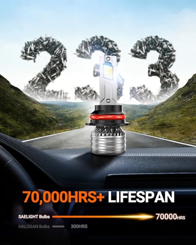 Image of SEALIGHT 9007 Bulbs, 70,000LM 14X Brightness, HB5 9007 6500K Cool White LED Bulbs, IP68 Waterproof 60000Hrs Lifespan, 5X Heat Dissipation driving LED Bulbs, Plug and Play, 2 Pack