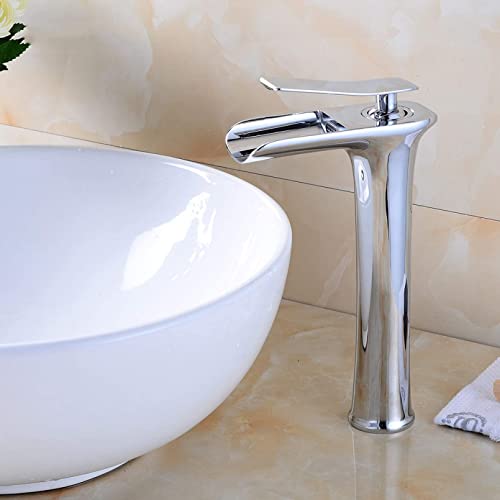 Grifo en cascada cobre latón para reforma de hogar con presentación de cromo