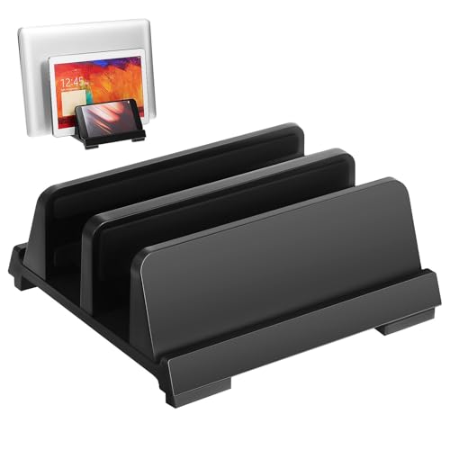 Soporte Vertical para Laptop Organizador de Escritorio Negro miniatura 1