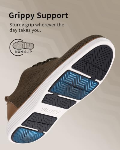 Image of VILOCY Men's Casual Dress Sneakers Lace-Up Oxfords Business Mesh Breathable Walking Shoes Tennis Comfortable