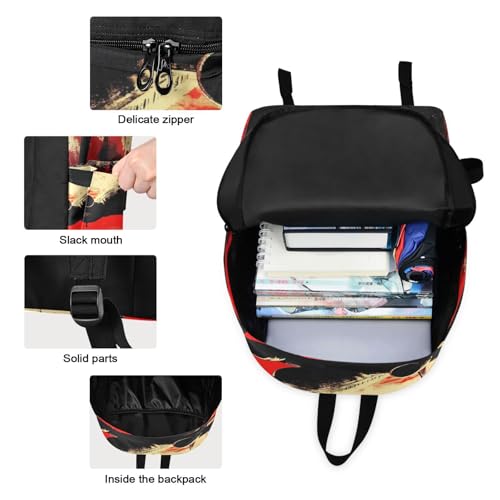 Plane Sunset Print Backpack Set with Lunch Bag, Large Capacity Travel Backpacks and Lunch Box Insulated for Commute Hiking Picnic3