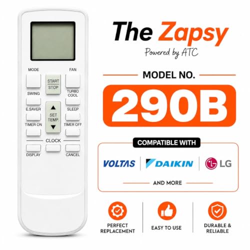 Image of AC Remote Control Compatible with AKABISHI Split /Window Air Conditioner | Replacement AC Remote | No Programming Required | Please Match Button Layout Before Ordering | AC-290B | White