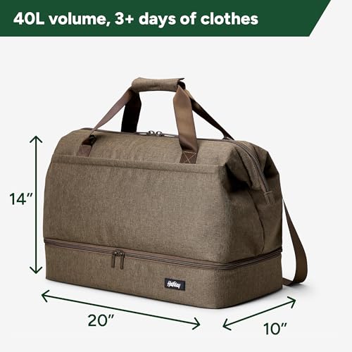 Halfday Double Decker Weekender Bag 40L Carry-On Duffel, Dune and Sidecar Toiletry Kit, Shadow4
