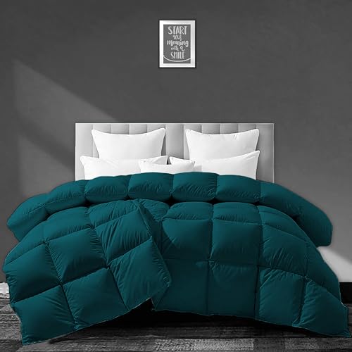 Image of Luxurious 500 GSM Winter Comforter Single Size (60 inchX90 inch) - Premium Collection Heavy Winter Quilted Comforter 500 GSM Microfiber Fill - Duvet /Blanket Single Size - Teal Color