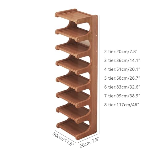 Étagère à chaussures en bambou 7 niveaux pour couloir - 3