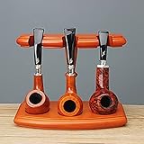 ★ Support pour pipe à tabac en bois - Cet élégant support en bois pour 3 pipes à tabac accueillera parfaitement vos 3 pipes à tabac. Il s'agit du support de pipe parfait pour le collectionneur qui ne peut pas décider lequel de ses fumeurs préférés garder pour l'exposer.
