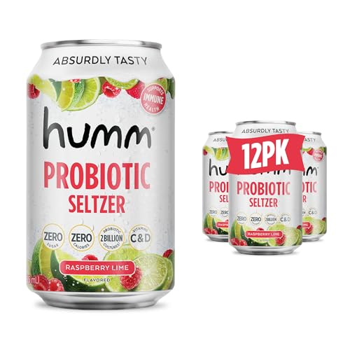 Humm Raspberry Lime Sparkling Water with Probiotics
