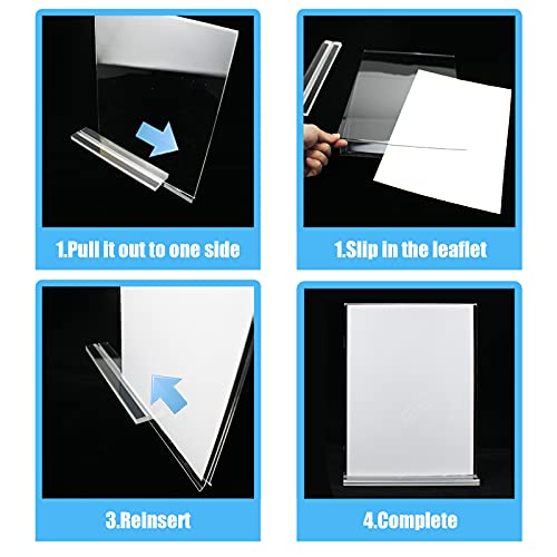image for Lechay 3 Pack Acrylic Sign Holder, 8.5 x 11 inches Clear Table Menu De
